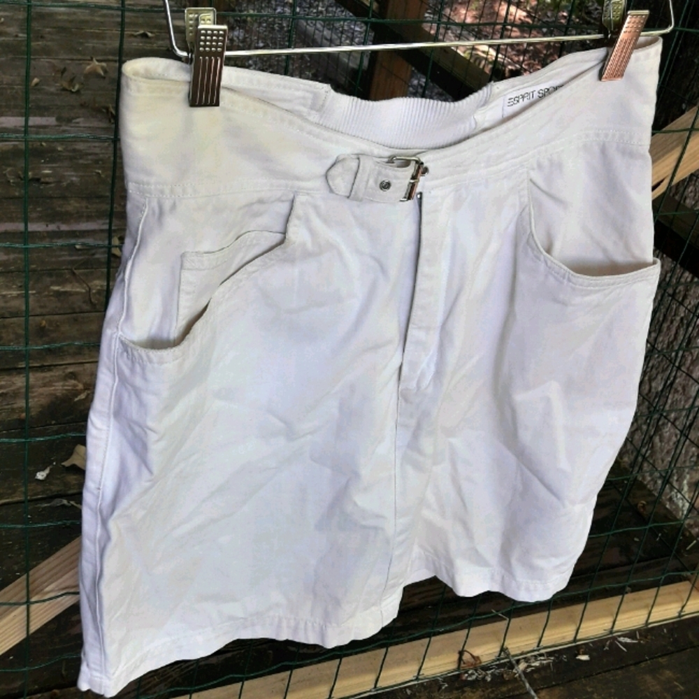 Vintage Esprit Collection Waist Belted White Skirt - Picture 5 of 13